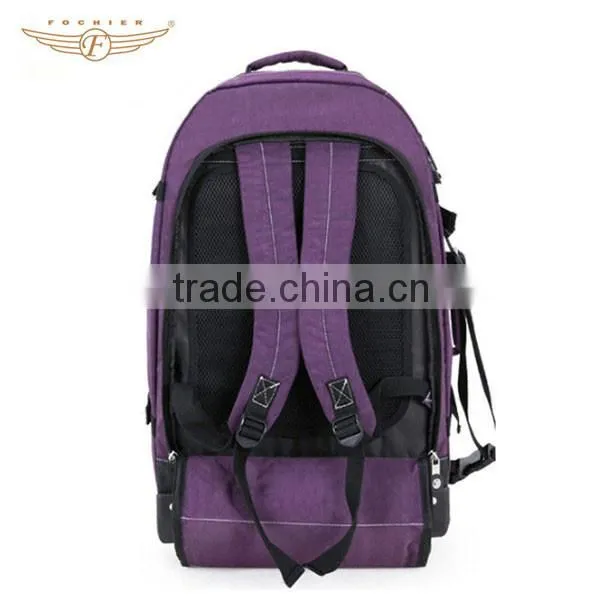 OEM ODM Factory Waterproof Wheeled Nylon Hiking Sport Trolley Backpack