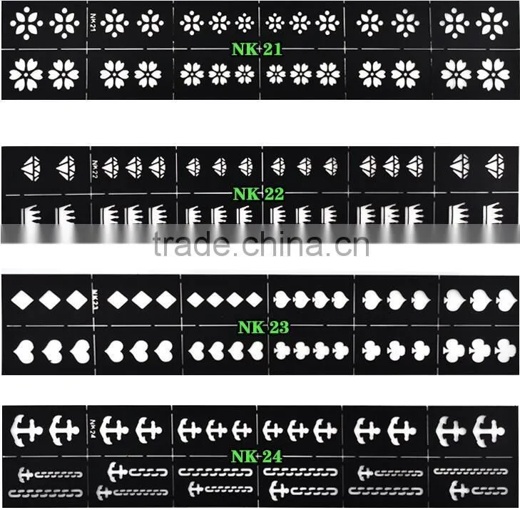 Reusable Stamping Tool DIY Nail Art Hollow Template Stickers Stamp Stencil sticker