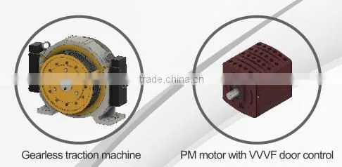 Passenger elevator with Machine Room Gearless VVVF control