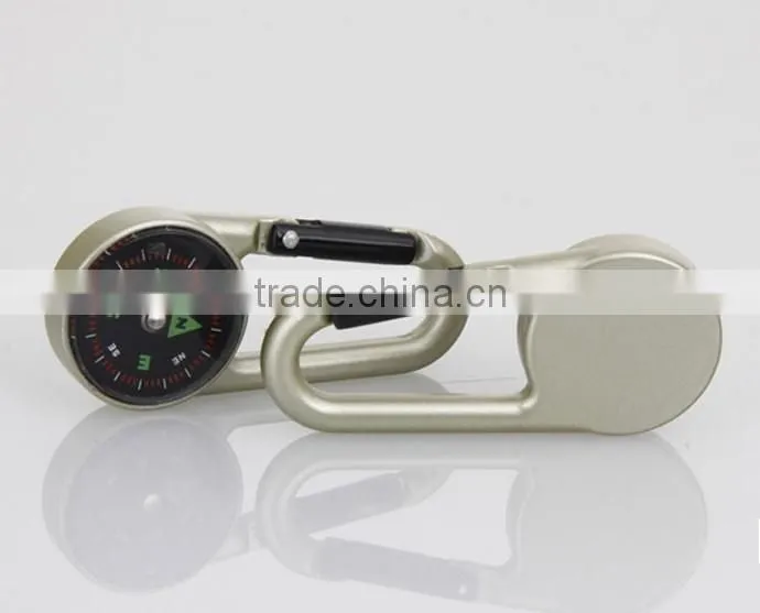High Quality Aluminum Carabiner & Compass & Flashlight