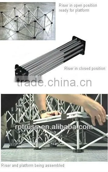 Aluminum smart stage, portable staging easy assemble stage