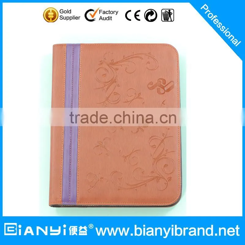 A4 size portfolio made of PU material with logo