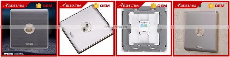 best sell factory single/double telephone socket RJ11 RJ45 stainless steel socket