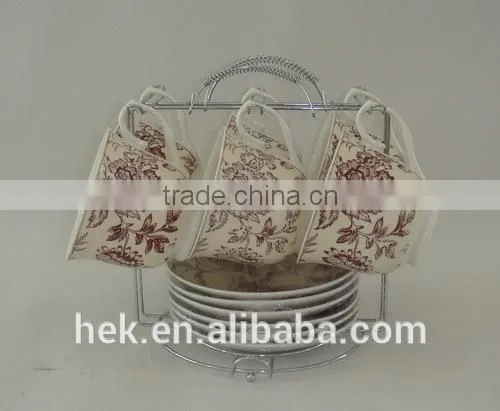flower colored tea cup and saucer sets