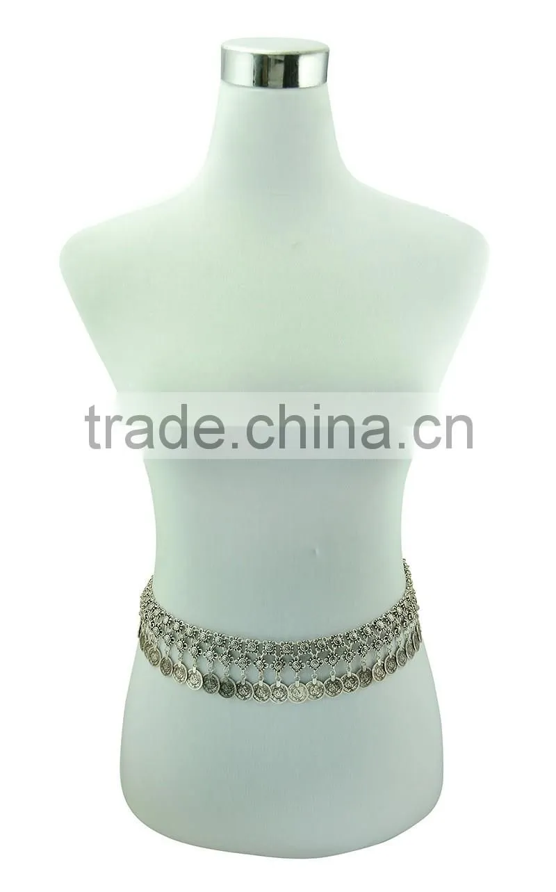 Fashion Gypsy Boho Hippie Shimmy Belt Belly Dancer Dangle Coins Waist Chain