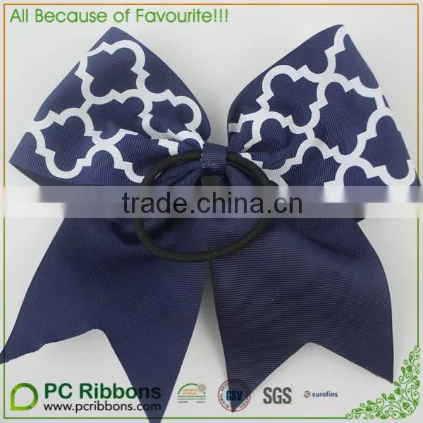 Extra Large 2 Color Chevron Cheer Bow (Black/White)
