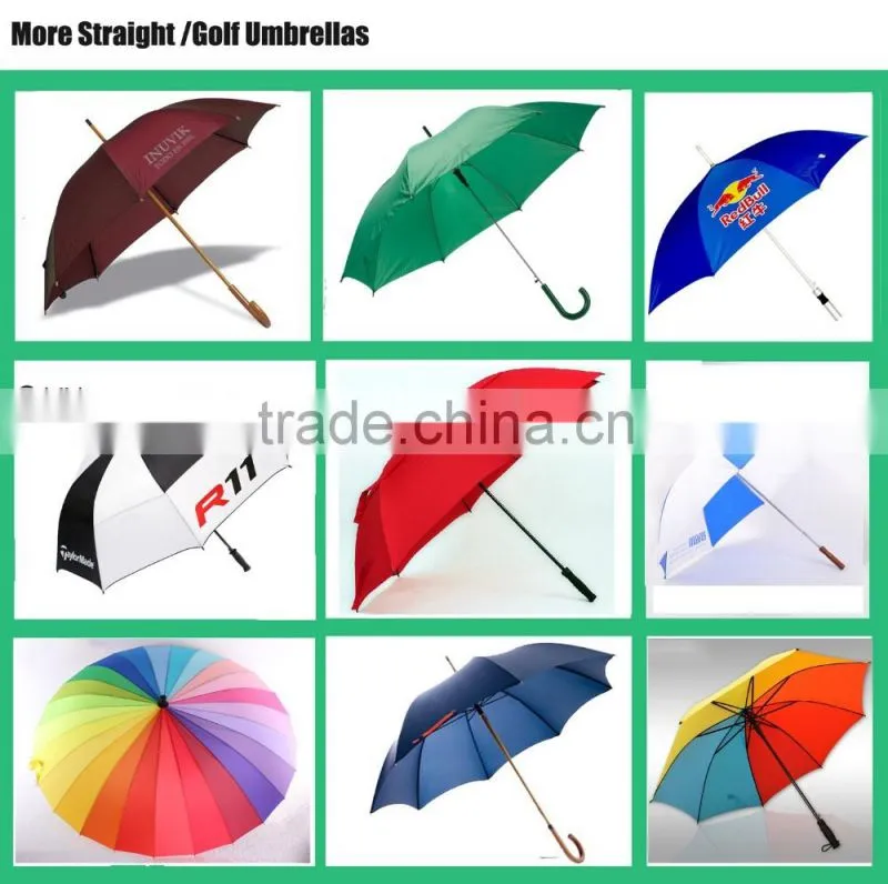 Fashion 16k straight edge wind breaker umbrella wooden