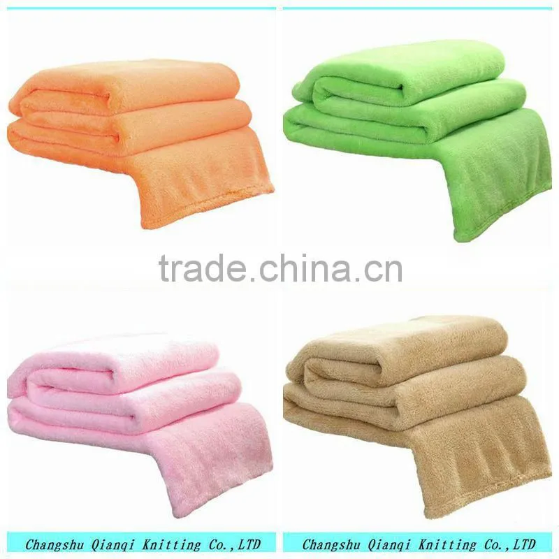 cheap plain dyed double-sided coral fleece blanket