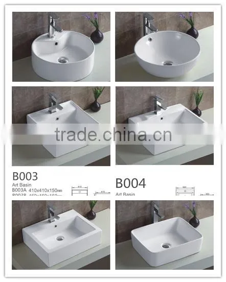 new desigh squre ceramic basin bathroom white square single hole art basin hot sale cheap price wash basin YB007