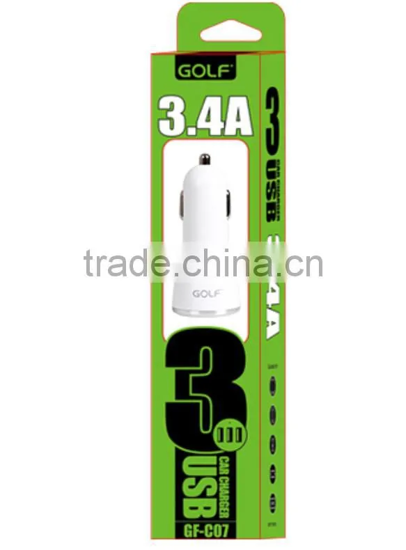 3 Port USB Certified Car Charger Quick Charge With Smart High Quality 3 Usb Car Charger Adapter For Samsung Galaxy device