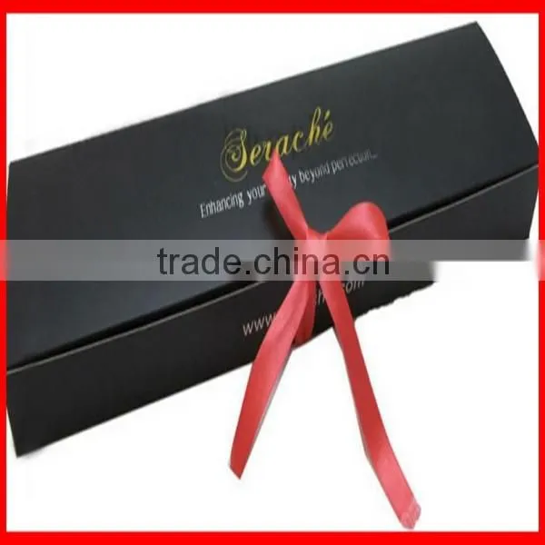 2014 wholesale black luxury folding Book Shape packaging customize gift Box