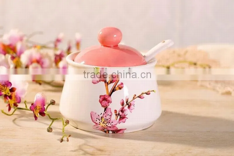 Round pink decal cearmic mug