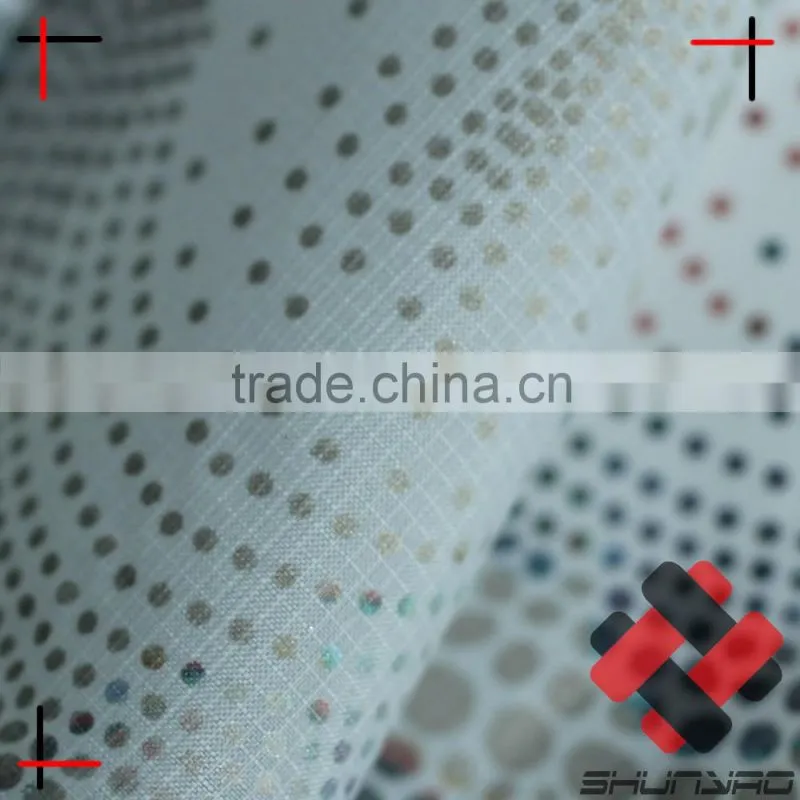 Ultralight polyester ripstop fabric with foil print
