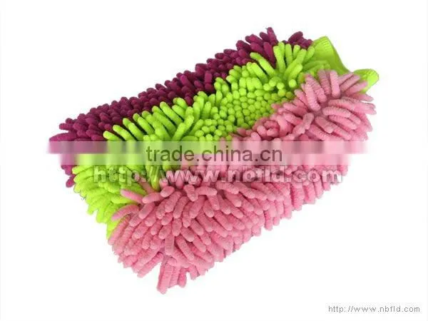 Colorful chenille mircofiber wash mitt