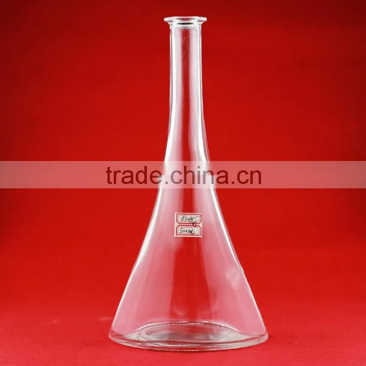 wholesale 750ml wine bottles decal glass spirit bottle hith thin frosted liquor bottles