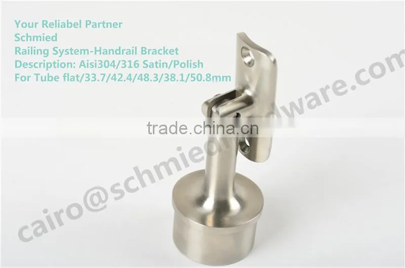 china railing accesoires cheap price outdoor stair rail stainless steel Handrail Bracket wall mounted for tube 42.4mm