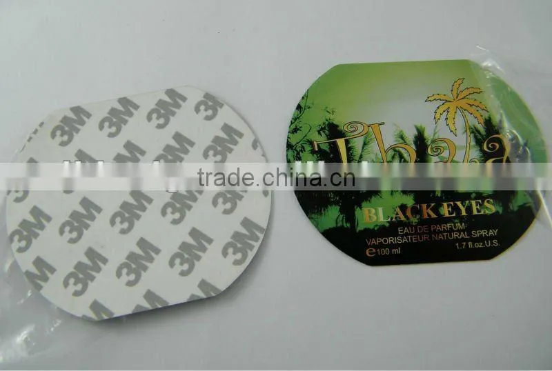 metal sticker, perfume bottle label