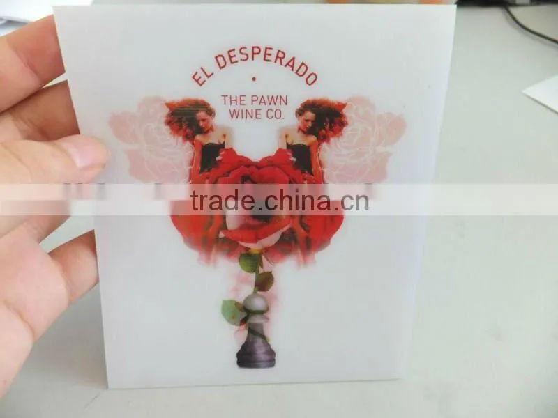 Lenticular label, PVC 3D Lenticular sticker, Wine Bottle Label