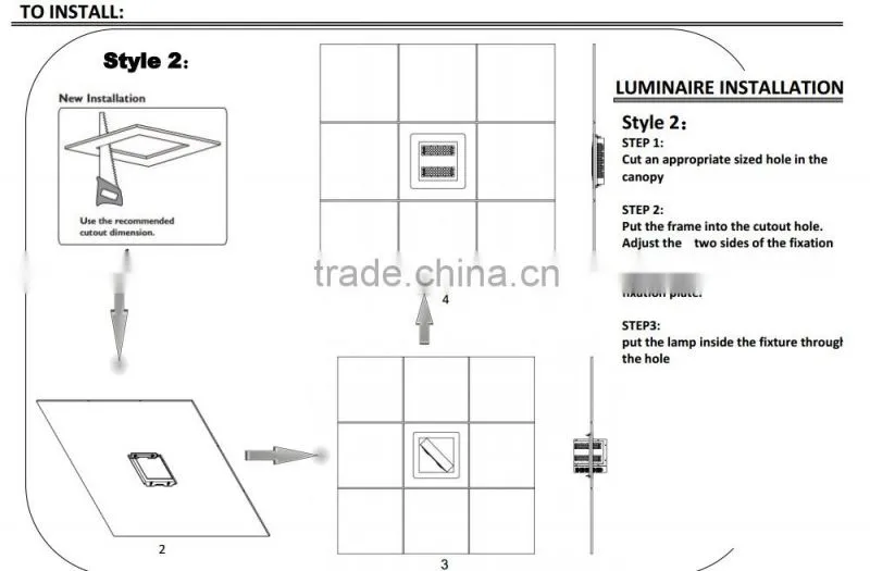 2015 hot new recessed installation LED canopy light 80W led outdoor lighting DLC UL listed passway lighting
