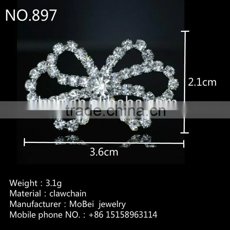 Hot ! Small Rhinestone Ribbon Button For Wedding Invitation-897