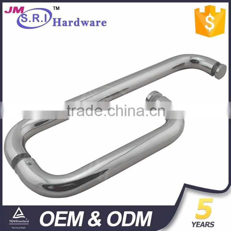 Double sided stainless steel bathroom shower door handle