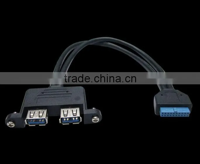 USB 3.0 20P Female to Dual Double Micro USB 3.0 Male