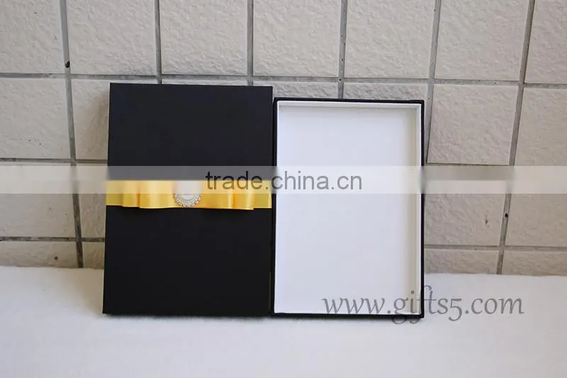 Handmade Black wedding invitation packaging boxes