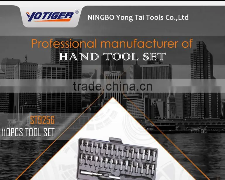 110pcs Professional Socket Bit Set and Plier Tool Box