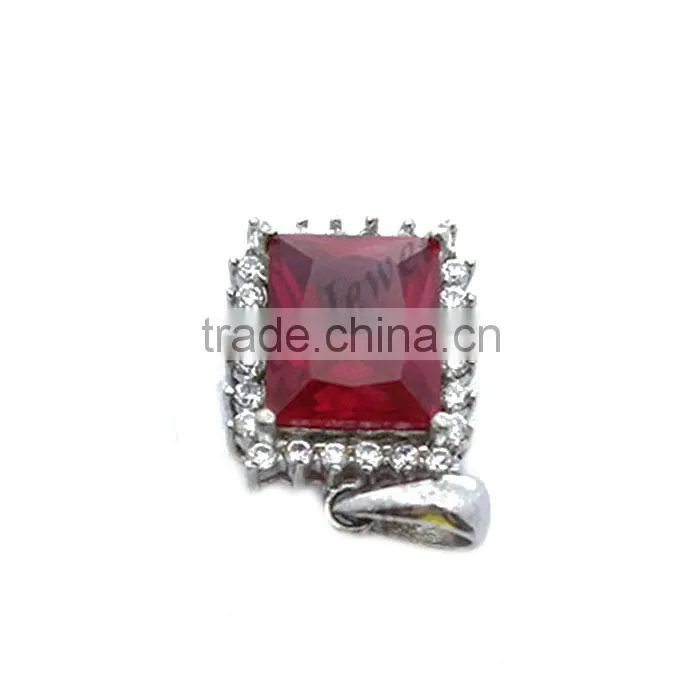 Good Quality Designer Silver Charms New Fashion Charms Ruby Gemstone pendant
