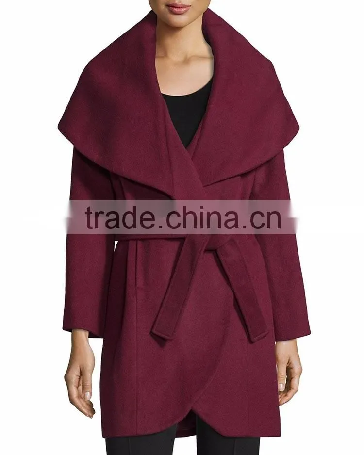 OEM wholesale Hi-end fall winter new pant coat design woman's wool coat