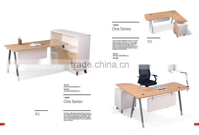 Moodern office furniture metal frame wooden office table
