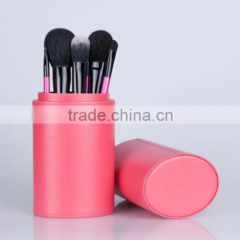 best seller for Chrismas! 7 Piece Nylon Hair Pink Makeup Brush Cup Holder