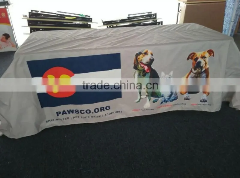 Whosale polyester Rectangular type table cover with logo