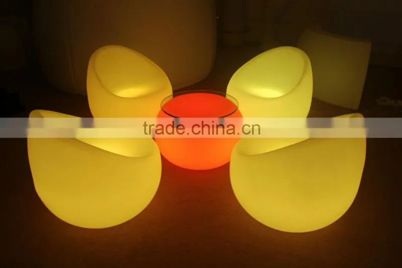 elegang led sofa with lighting Modern Outdoor Furniture Plastic Led Sofa color change for hotelrotomoulding led furniture