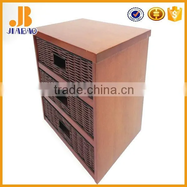 Rattan brown storage cabinet