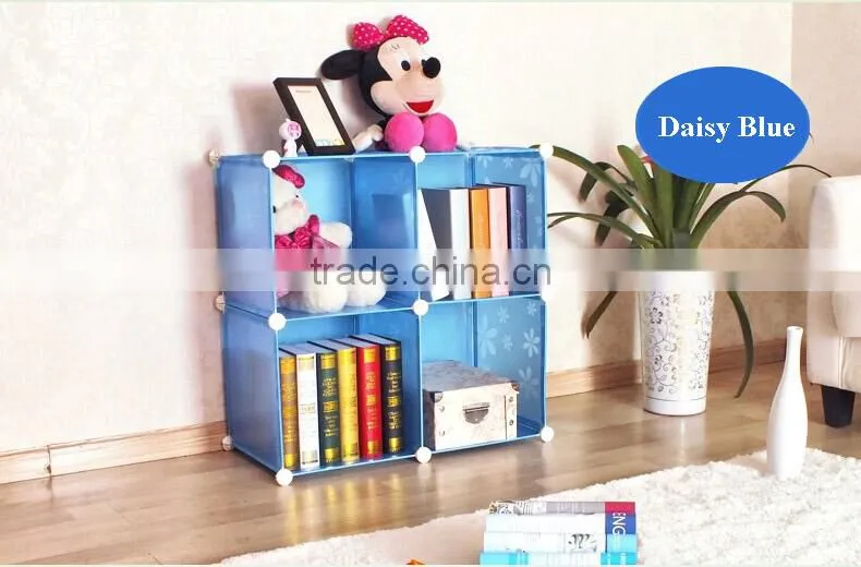 4 cubes without door cheap bookcases with plastic material (FH-AL0016)