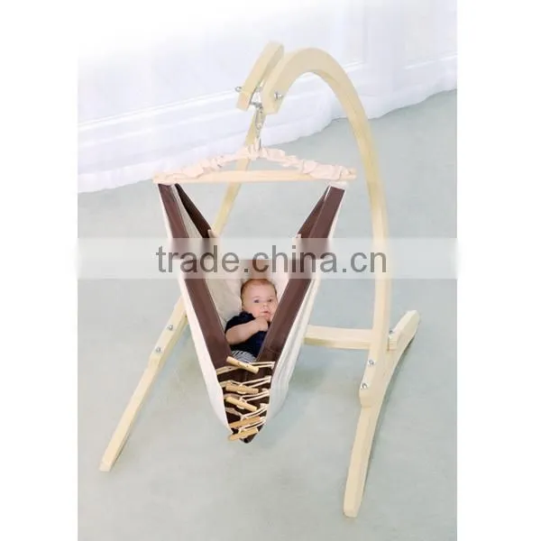 Indoor Collapsible Wooden Hanging Baby Cradle
