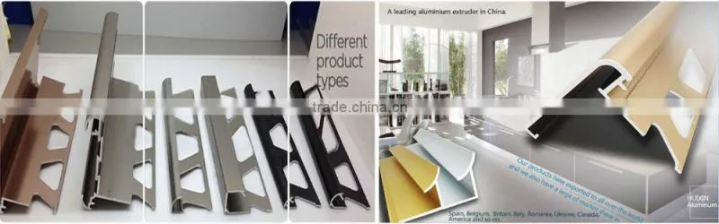 Chromed anodized aluminium 6063 T5 inside metal tile trim corners