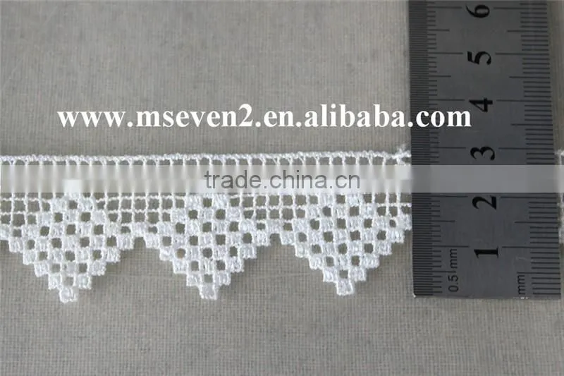 nice design chemical lace trim white 100% polyester water soluable lace guipure trim lace for ladies