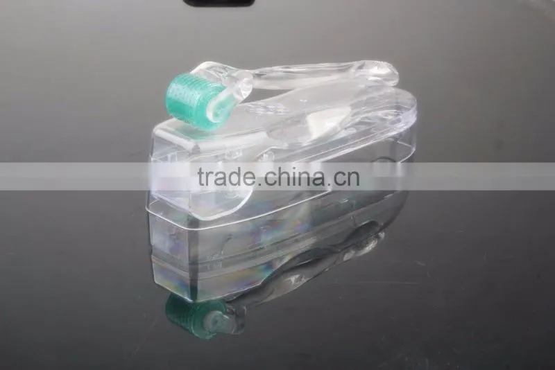 MT 192 stainless steel needle derma roller with clear plastic handle popular in Europe