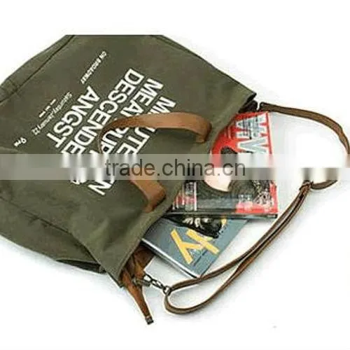 2015 Cheap Big English Letter Canvas Shoulder Bag handbag For Unisex Wholesale BCC006