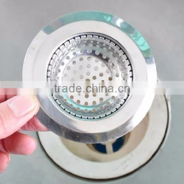 Sets of Stainless Steel Mesh Sink Strainer Drain Stopper Trap Kitchen Bathroom New Type