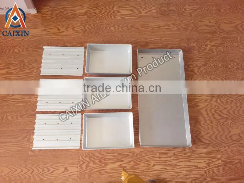 Aluminum seafood frozen tray, 2kg block triple tray