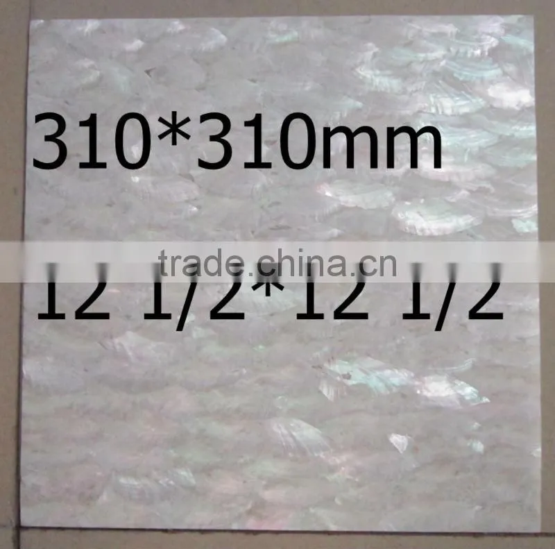 200*200mm customized size white freshwater mop shell veneer