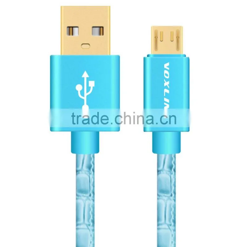 VOXLINK Crocodile Gold-Plated USB Sync Data Charger Cable Micro USB Cable