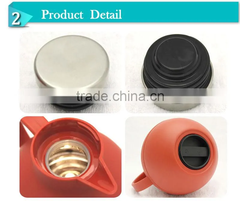 2014Round shape keep hot&cold carafe plastic body thermos carafe jug(JGEH)