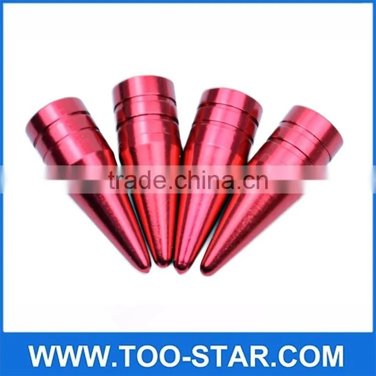 4 PIECES/UNIT RED LONG SPIKED VALVE STEM CAPS METAL THREAD KIT/SET FOR RIM/WHEEL/TIRES