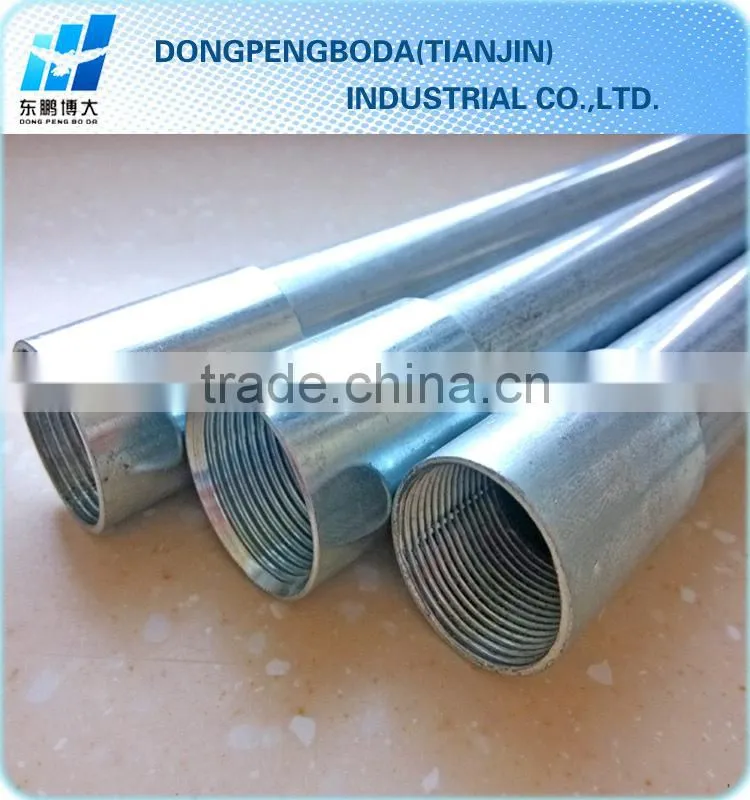 BS standard gi conduit threaded ends pipe