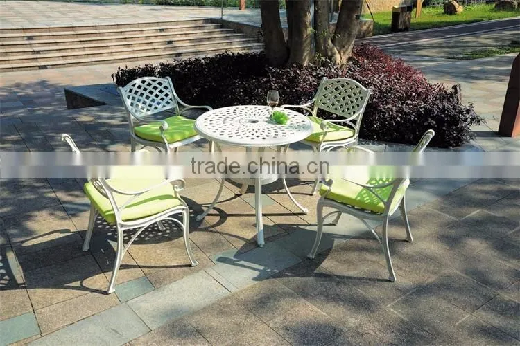 White table and KD chairs aluminum furniture