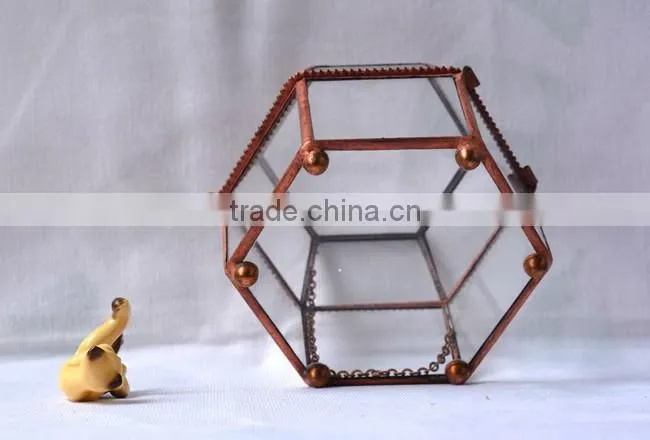 Indoor decoration clear glass plant terrarium hanging terrarium geometric
